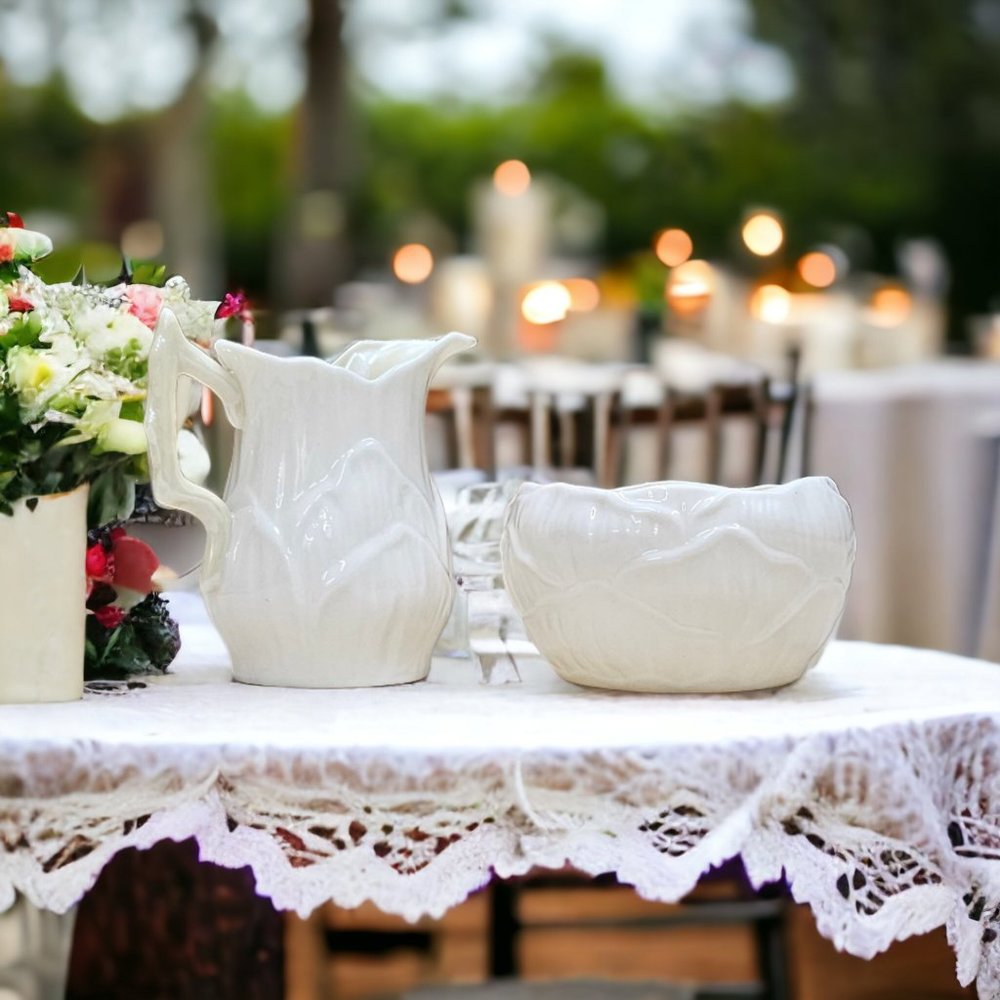 Vintage Belleek Sugar and Creamer Set